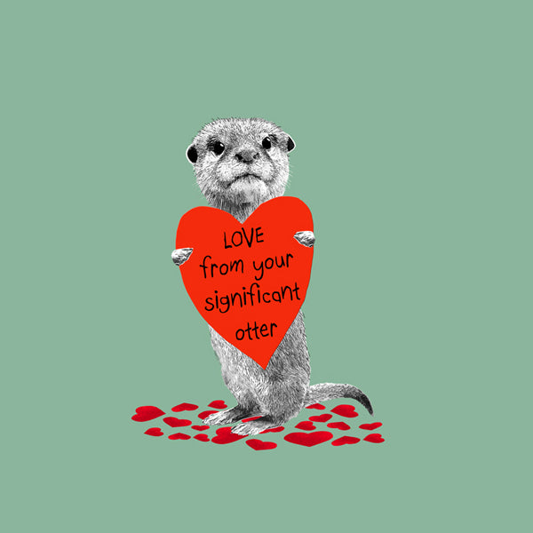 Otter with red heart...Love from your significant otter