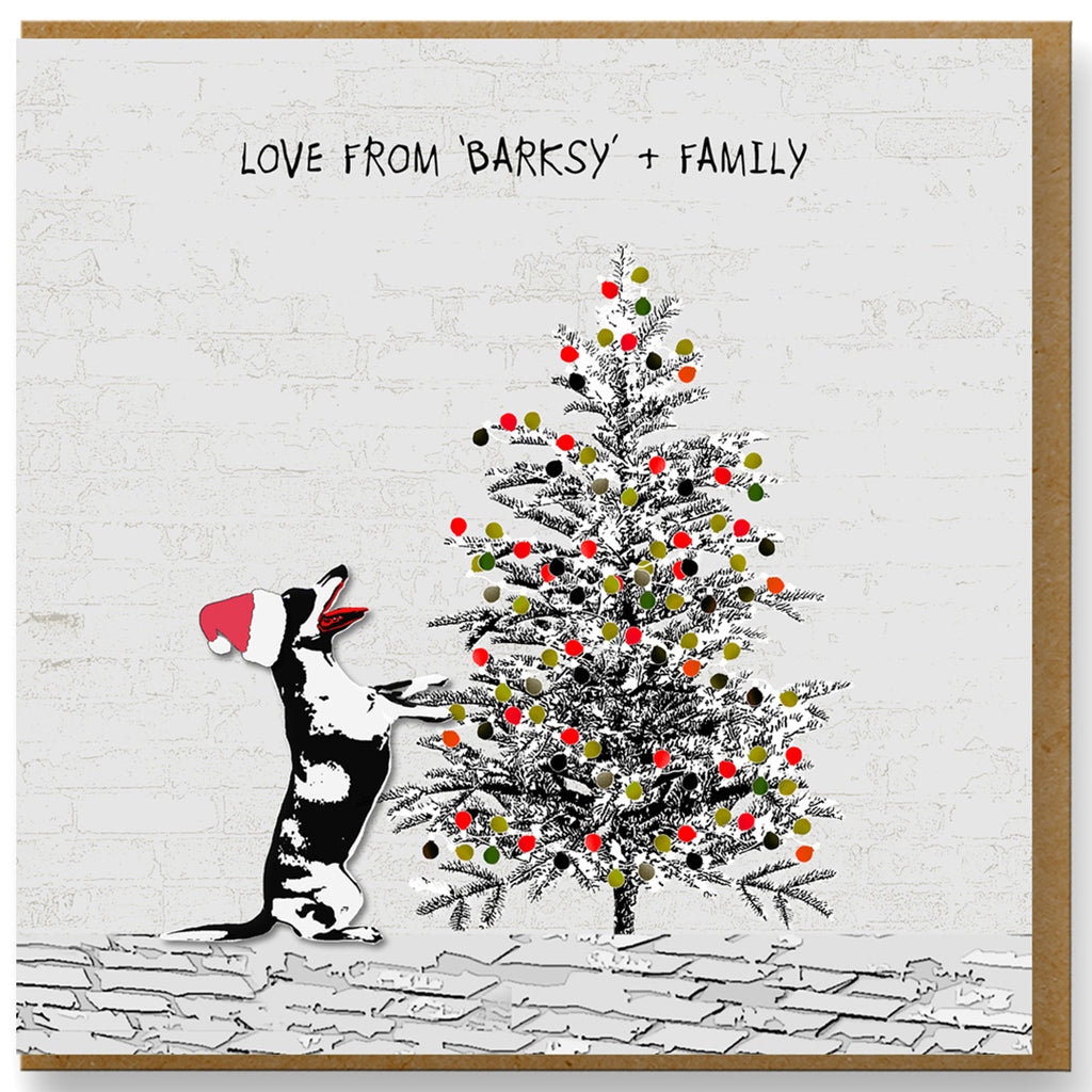 Funny Christmas Card - Love from Barksy and Family